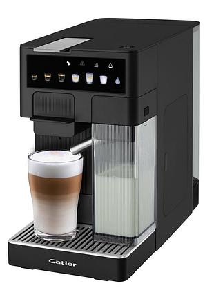 Кофеварка catler капсульная renzo 1.6л, капсулы, молотый кофе, сенс. управл., автом. капучинатор, черный