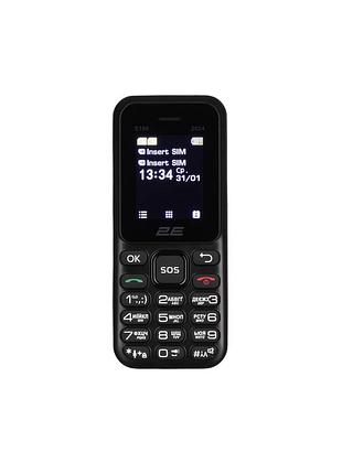 Мобильный телефон 2e 694743653885 s180 2024 1.77" 2sim, 600ма•ч, черный