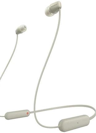 Наушники in-ear sony wic100c.ce7 wi-c100 bt 5.0, ipx4, sbc, aac, wireless, mic, бежевый