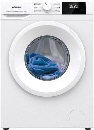 Пральна машина gorenje wngpi61sbs фронтальна, 6кг, 1000, a+++, 43.5см, дисплей, пар, інвертор, білий