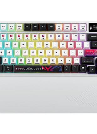 Клавиатура механическая asus 90mp044f-bkua30 rog azoth x 81key, nx snow, usb-a/wl/bt, en, rgb, белый