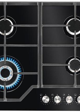 Варочная поверхность electrolux kgg64362k газ на стекле, 60см, чугун, черный