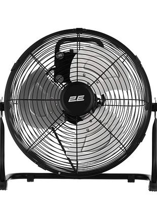 Вентилятор напольный 2e 2e-if30a powerwind 30a профессиональный, 30см, 60вт, кнопки, двигатель алюминий 100%, чёрный