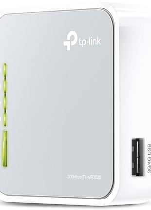 Маршрутизатор tp-link tl-mr3020 n300, 1xfe lan/wan, 1xusb2.0 for 3g/4g/lte