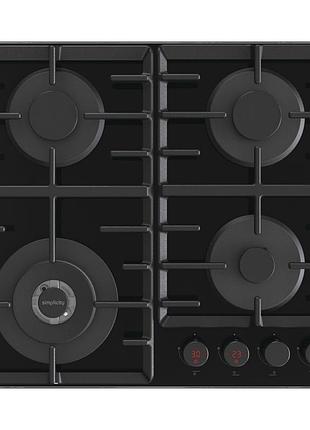 Варочная поверхность gorenje gktw642syb газ на стекле, 60см, чугун, черный