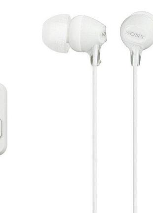 Наушники in-ear sony mdrex15apw.ce7 mdr-ex15ap 3.5 mini-jack, mic, белый