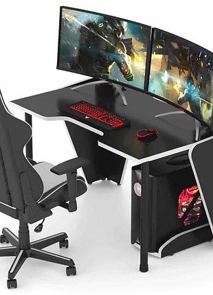 Геймерский стол cnc mebli серия king gt15 black-white ширина 150 см