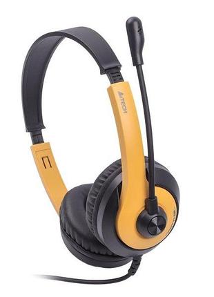 Гарнитура a4tech fh100u (bumblebee) fstyler usb stereo headphone, черный + золотой