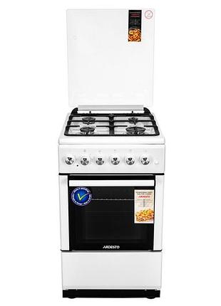 Плита ardesto fsc-f5060aw комби, 52л, 50x60см, чугун, подсветка, форсунки lpg (подключение газового баллона), белый