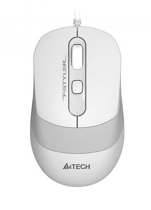 Мышь a4tech fm10s (white) fstyler, проводная бесшумная, usb, 1600 dpi, белая