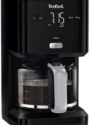 Кофеварка tefal cm600810 капельная smart&light 1.25л, молотый, led-дисплей, черный