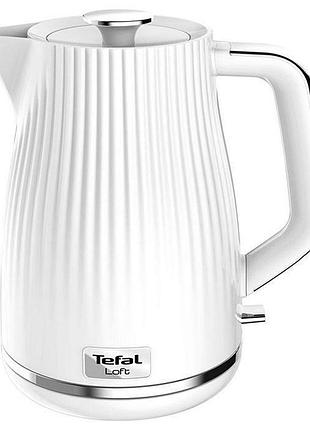 Электрочайник tefal ko250130 loft 1.7л, strix, пластик, белый