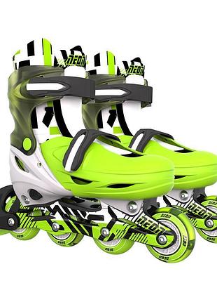 Роликовые коньки neon inline, размер 30-33, зеленый