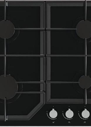 Варочная поверхность gorenje gt641kb газ на стекле, 60см, чугун, черный