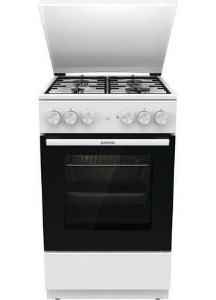 Плита gorenje gk5a22wh комби, 68л, 50x60см, эмалированные реш, с крышкой, белый