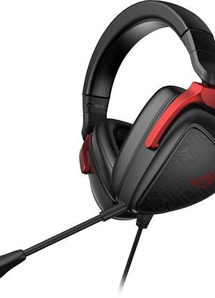 Гарнитура игровая asus 90yh03jc-b1ua00 rog delta s core, mini-jack/dual 3.5мм, 1.5м/1м, чёрно-красный