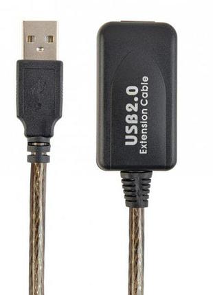 Активный удлинитель usb cablexpert uae-01-10m, usb 2.0, 10 м., черный цвет