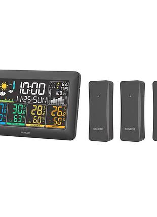 Метеостанция sencor sws6300, внутр/наруж измерение, от сети/aaх3+aax2, темп-ра, влажность, время, прогноз погоды, атмосферное
