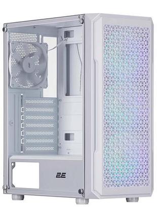 Корпус 2e gaming hexagon g338w без бж 2xusb3.0, 1xusbtype-c, 3x120мм argb, 1x120мм, vga 330мм, lcs ready, hub, tg side panel, atx,