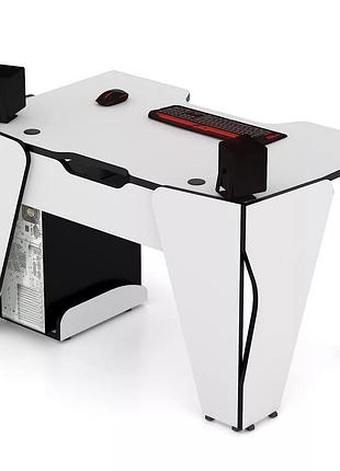 Геймерский стол cnc mebli серия king gt15 white-black ширина 120 см