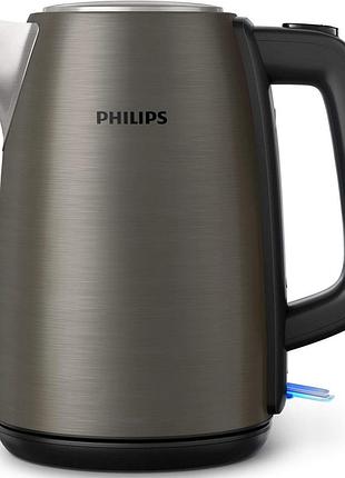 Електрочайник philips hd9352/30 viva collection 1.7л, strix, метал, чорно-мідний