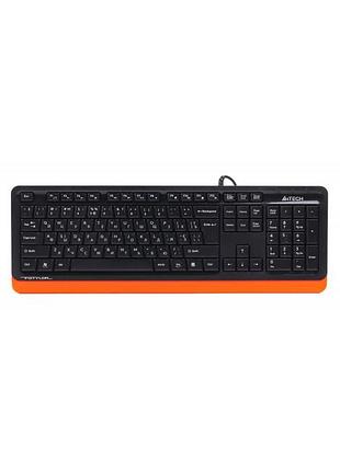 Клавиатура a4tech fks10 (orange) fstyler, usb, цвет черный+оранжевый