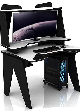 Геймерский стол с подставкой хgamer big raptor soft 14 и soft 12 белый и черный