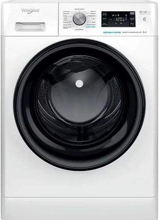 Стиральная машина whirlpool ffb8248bvua фронтальная, 8кг, 1200, a+++, 60см, дисплей, пар, инвертор, люк черный, белый