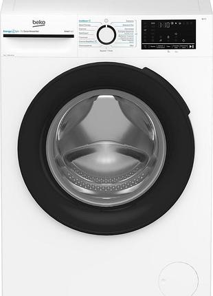 Пральна машина beko bm3wfsu47235wb фронтальна, 7кг, 1200, a+++, 50см, дисплей, інвертор, пара, білий
