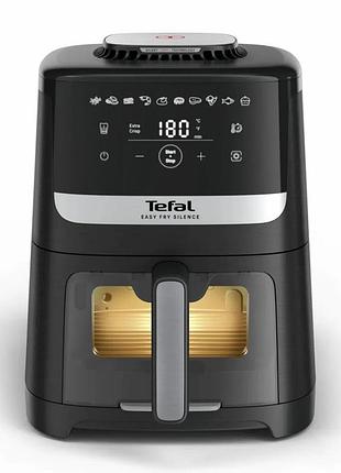 Мультипечь tefal ey5568e0 easy fry silence vision, 1670вт, чаша-5л, сенсорное управл., с окошком, пластик, черный