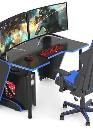 Геймерский стол cnc mebli серия king gt15 black-blue ширина 150 см