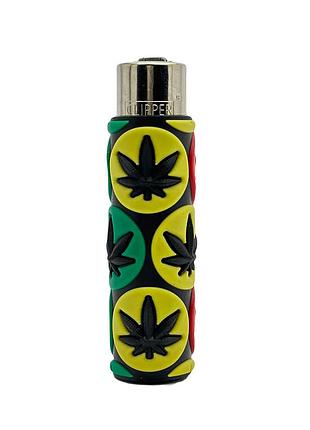 Зажигалка clipper caver rasta weed 1