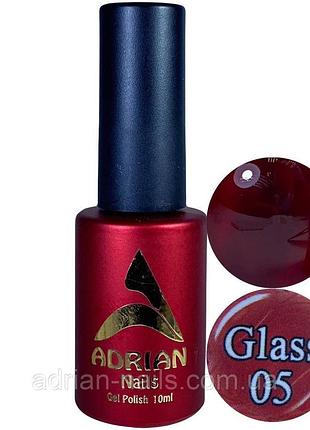 Вітражний гель-лак (червоний ) adrian nails - glass # 5- 10ml