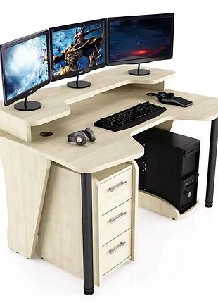 Геймерський стіл cnc mebli серія comfort з надстройкой та ящиками gt14n klen ширина 140 см