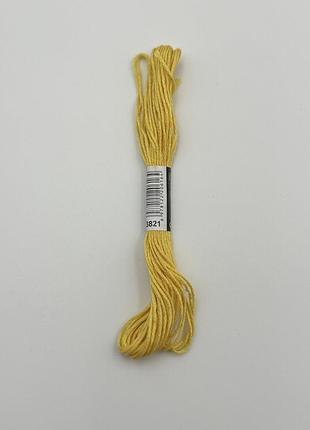 Нитки муліне 3821 солом’яний світлий - теплий для вишивання