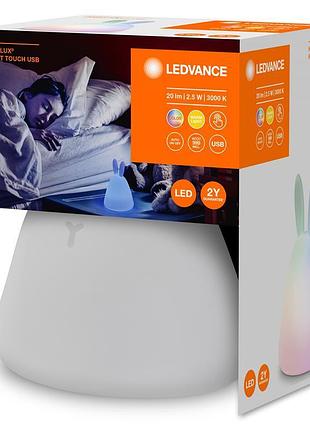 Светильник ночник с аккумулятором ledvance 4058075602113 nightlux touch rabbit 2.5вт 100лм 1200ма•ч rgbw usb-a > microusb белый