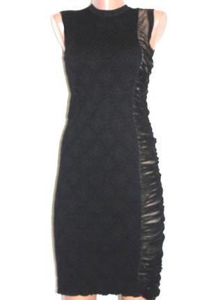 Модельное платье без рукавов 2-х цветное футляр, шерсть clips more италия!6 фото
