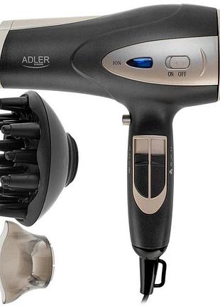 Фен з іонізацією та дифузором adler ad 2248 grey 2400вт top shop ua_