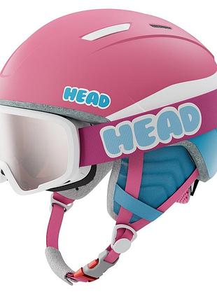 Шолом з маскою head maja set pink-blue розмір eu-52-56