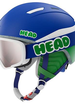 Шолом з маскою head mojo set blue-green розмір 47-51