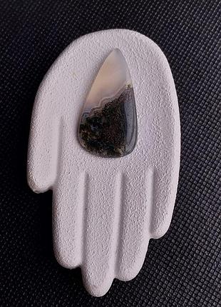 Агат моховый натуральный камень агат. камень кабошон 39*22*3 мм. индия!