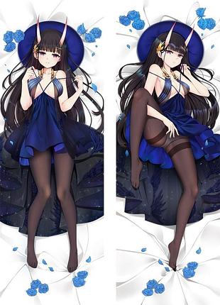 Аніме дакимакура ноширо лазурний шлях azur lane (подушка обнімашка) 120*40 см 150, 50*150, 50