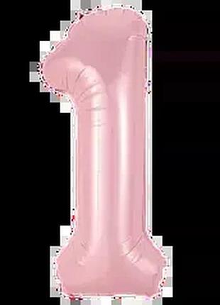 Фольгированная цифра 1 розовая, 30" (76 см)