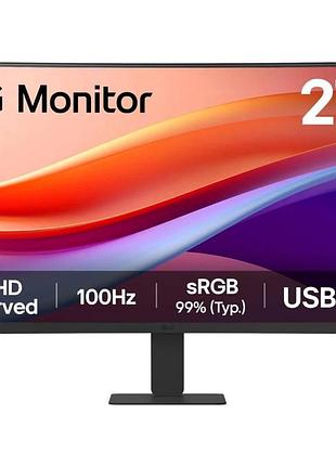 Монитор lg 27" 27u421a-b hdmi, usb-c, audio, va, 100hz, srgb 99%, curved
