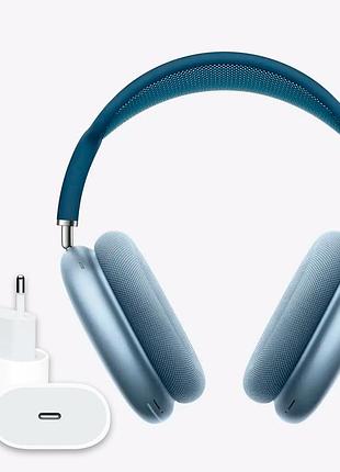 Навушники бездротові airpods max повнорозмірні із шумозаглушенням різні кольори + адаптер adapter 20w (type-c)