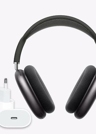Навушники бездротові airpods max повнорозмірні із шумозаглушенням різні кольори + адаптер adapter 20w (type-c)