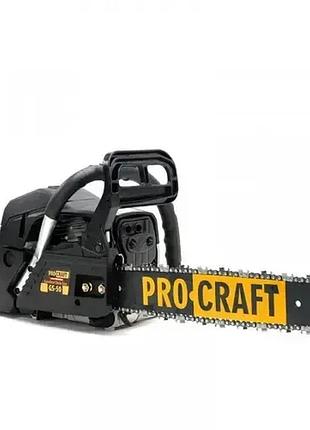 Бензопила procraft gs50/2 мощностью 4.1 квт с двумя шинами 45/40 см, пила профессиональная масло в подарок