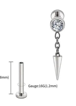 Титановий лабрет astm f-136 ' aero charm ' pin