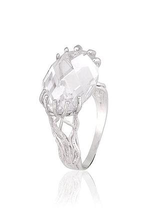 Серебряное кольцо с фианитами, размер 17,0, вес: 6.0 г