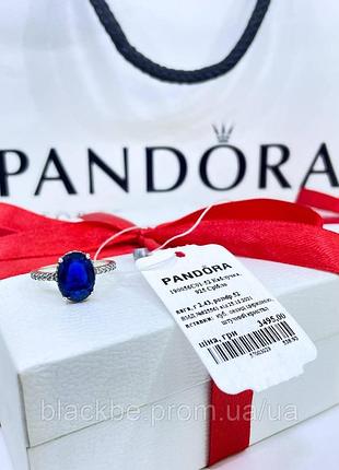 Срібне кільце пандора pandora 190056c01 сяючий ореол синій кристал срібло s925 ale нове з биркою 925, 19, нове